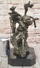 Remington Outlaw Wild West Bronze Marble Base Sculpture Statue Figurine Artwork