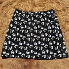 Vintage 90s Y2k Usa Black Blue Floral Mini Skirt Stretch Elastic Print Xs s Cute