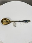 Rare Vintage Soviet 916 Silver Enamel Spoon Russian Cloisonn   Jam Spoon 53g Ussr