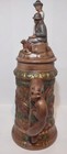 Vintage Hand Painted German Style Ceramic Beer Stein 15 5  Tall 1969