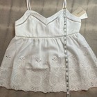 Women   s White Embroidered Tank Top Shirt Size Medium Nwt  68 Bride Blouse Bridal