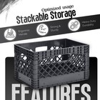 24qt Plastic Heavy-duty Milk Crate  Black
