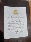 President Barack Obama Signed Letter - The White House Gold Raised Letterhead
