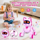 Robot Cat Interactive Toys For Girls  Remote Control Electronic Pink Kitty Pe   