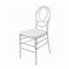 Fohfurniture Set Of 3 Clear Acrylic Chiavari Chairs With Cushions oval Back 