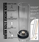 Incense Holder For Sticks modern Stick With Glass Ash Black 