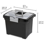 Portable File Box  Letter-size Plastic File Storage Box With Handle And Divided