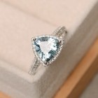 2 10 Ct Natural Aquamarine Diamond Engagement Ring 14k Solid White Gold Size 6