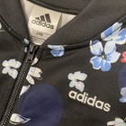 Adidas 3 Stripe Youth Floral Full Zip Track Jacket  Xl  16   Navy Lightweight