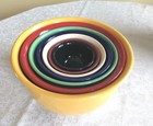 Vtg Gibson Rainbow 8-pc  Set Porcelain Nesting Mixing Bowls 3 5-9 5 Inches