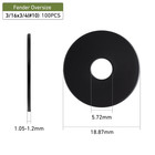 100pcs 3 16  X3 4  Fender Washers  Black Oxide 304 Stainless Steel 18-8  3 16  I