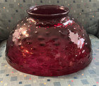 Hobbs Elongated Hobnail Cranberry Parlor Dome Lamp Shade 1800   s 14 Inch Nice 