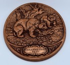 Vintage Pair Of Yellowstone National Park Treasure Craft Souvenir Wall Plaques
