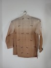 Jusi Pina Barong Tagalog Monochromatic Bamboo Design Tan Mens Sz Large New