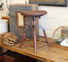 C1920s Vtg Antique Industrial Dietzgen Oak Stool Drafting Adjustable Cast Iron