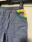 Vtg Rainbow Tag Gymboree Pants Infant Size Color Block Gingham Blue