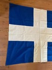 Beautiful Very Old   Vintage Greek Greece Cross Flag 95 Cm X 110 Cm 1960s