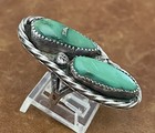 Vintage Native American Navajo Natural Royston Turquoise Sterling Ring Size 5 75