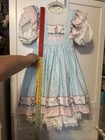 Vintage Beautiful 2 Piece 90   s Daisy Kingdom Bunny Pinafore Girls Dress 5 6