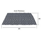 4x6 Ft Outdoor Plastic Straw Rug For Camping Outdoor Carpet Rv Mat Black   Gray