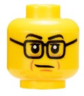       new Lego Male Guy Boy Man Minifig Minifigure Head People Face Black Glasses