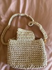 New Purse Sling Bag Women   s Girls Hand Made Bag Yarn Golden Natural