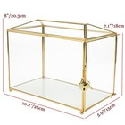 10 2  Glass Card Box Wedding Card Box With Lock Gold Brass Gift Card Storage Box