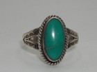 Vintage Native American Sterling Silver   Turquoise Ring Signed Jp  Sz 7 5