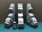 Antique Set Of 3 Wood Corbel Porch Brackets Shabby Vintage Chic Old 1305-26b
