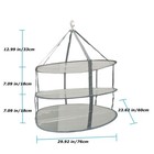 3-tier Folded Mesh Clothes Hanging Dryer Sweater Drying Rack L Size 30 In