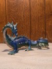 Blue Green Dragon Figurine Statue Marked 0612 Fantasy Dragon Theme