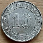 1910 Straits Settlement 10 Cents Silver Coin
