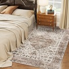 5x7 Area Rug  Vintage Machine Washable Rug For Living Room  Tan