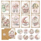  40 Pack Vintage Greeting Cards With Envelopes Stickers Pink Baby Baby Shower