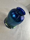 Antique Blue Iridescent Art Glass Lamp Shade
