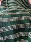 Vtg Handcrafted Crochet Knitted Afghan Throw Blanket  Green White 94    X 78   