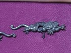 Japanese Sword Menuki Dragon Large Shakudo Fitting 6cm