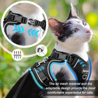 Cat Harness  Leash For Walking  Adjusted In Four Directions And Breathable Black