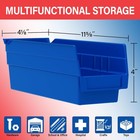 Akro-mils 24 Pack Plastic Storage Shelf Bins  Space-saving Organizers  Blue