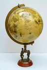 Antique 20  Globe World Map Earth Globes With Designer Lions Wooden Base Compass
