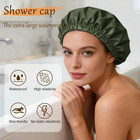 Shower Cap For Women  Reusable Waterproof Satin Lined Shower Cap   Large Shower