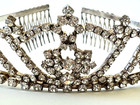 Vintage Rhinestone Tiara Crown Foil-backed Stones Bridal Pageant Headpiece