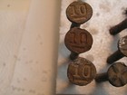 36 Vintage Railroad Date Nails X 1910s-50s Rusty   Some Bent Nice Lot 