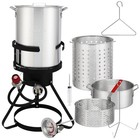 30qt Turkey Deep Fryer Fish Pot Set 54 000 Btu Outdoor Propane Gas Burner Cooker