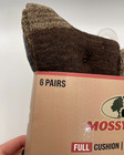 New Mossy Oak Mens 6 Pack Full Cushion Crew Socks Brown gray Shoe Sz 6-12