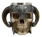 Viking Warrior Skull With Battle Helmet Beer Stein Tankard Cup Mug 13oz