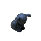 Antique Vintage Cast Iron Black Puppy Dog Figurine Paperweight 2    X 1 5   