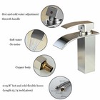 Waterfall Brushed Nickel Bathroom Sink Basin Faucet Single Handle Mixer Tap Besy