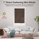 Cordless Window Mini Blinds 1  Slats Room Darkening Vinyl Blind 64  Length