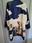 Joli Open Front Robe Made In Japan Pagoda Geisha Graphics Polyester Fabrics 
